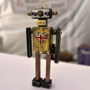 Handmade cute WOBOT. Made with recycled stuffs and much love!